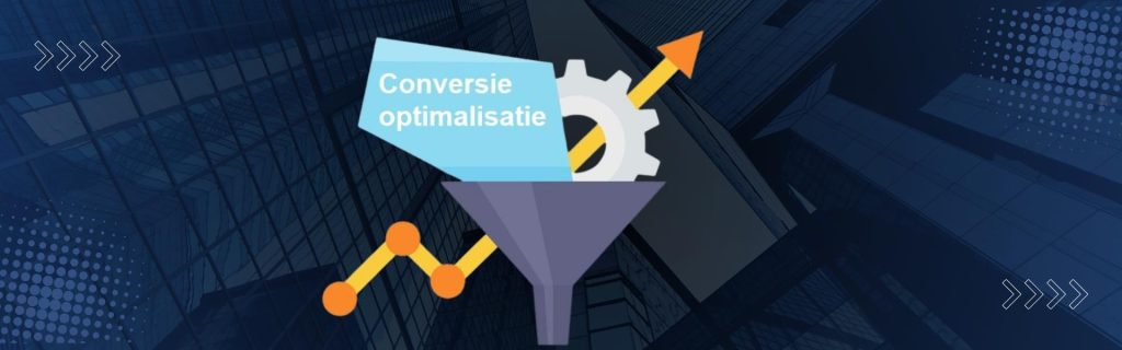 Illustratie van een persoon die data analyseert met grafieken en conversiepijlen, passend bij conversie optimalisatie.