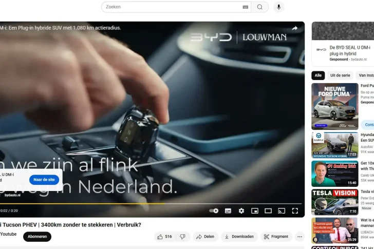 Voorbeeld van een Youtube display advertentie