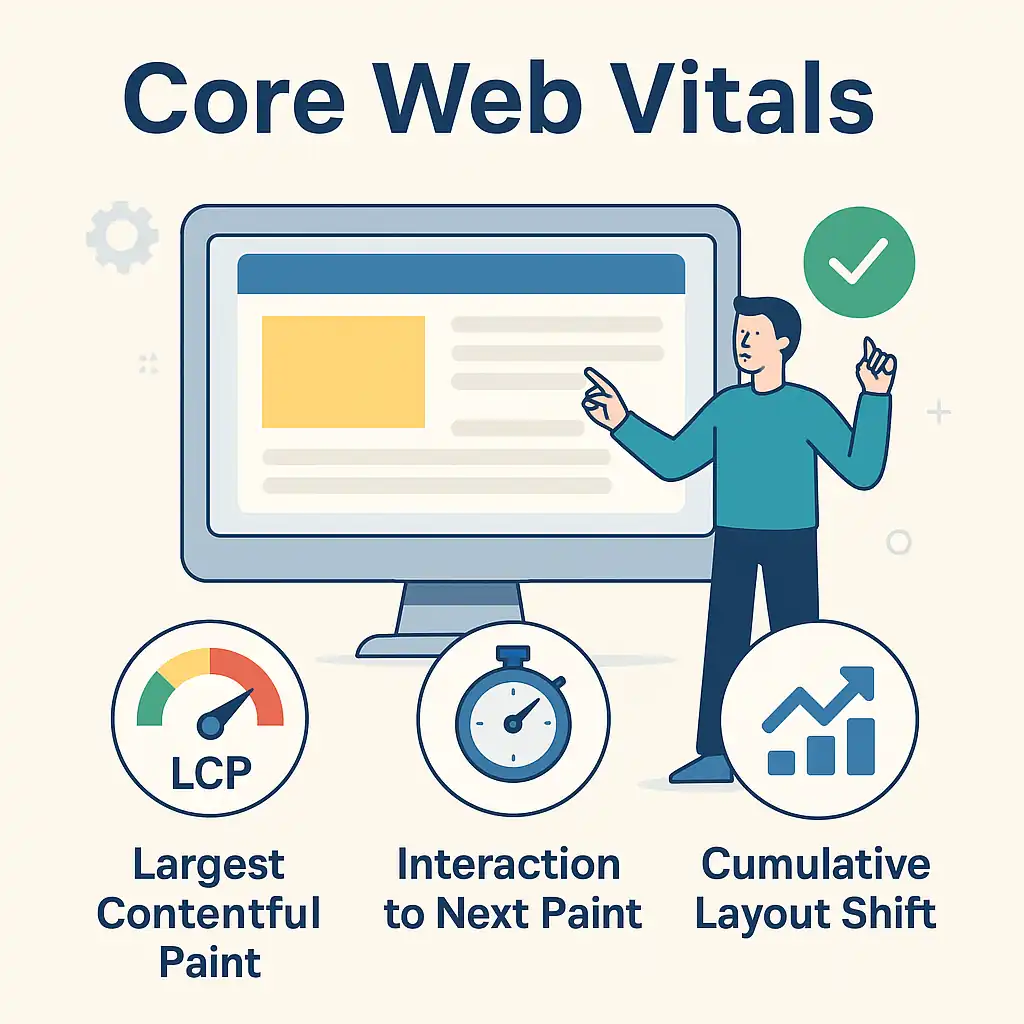 Core Web Vitals uitleg met LCP, INP en CLS