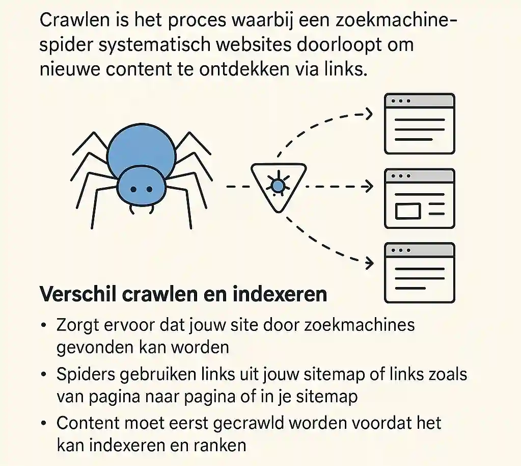 Infographic over crawlen en indexeren