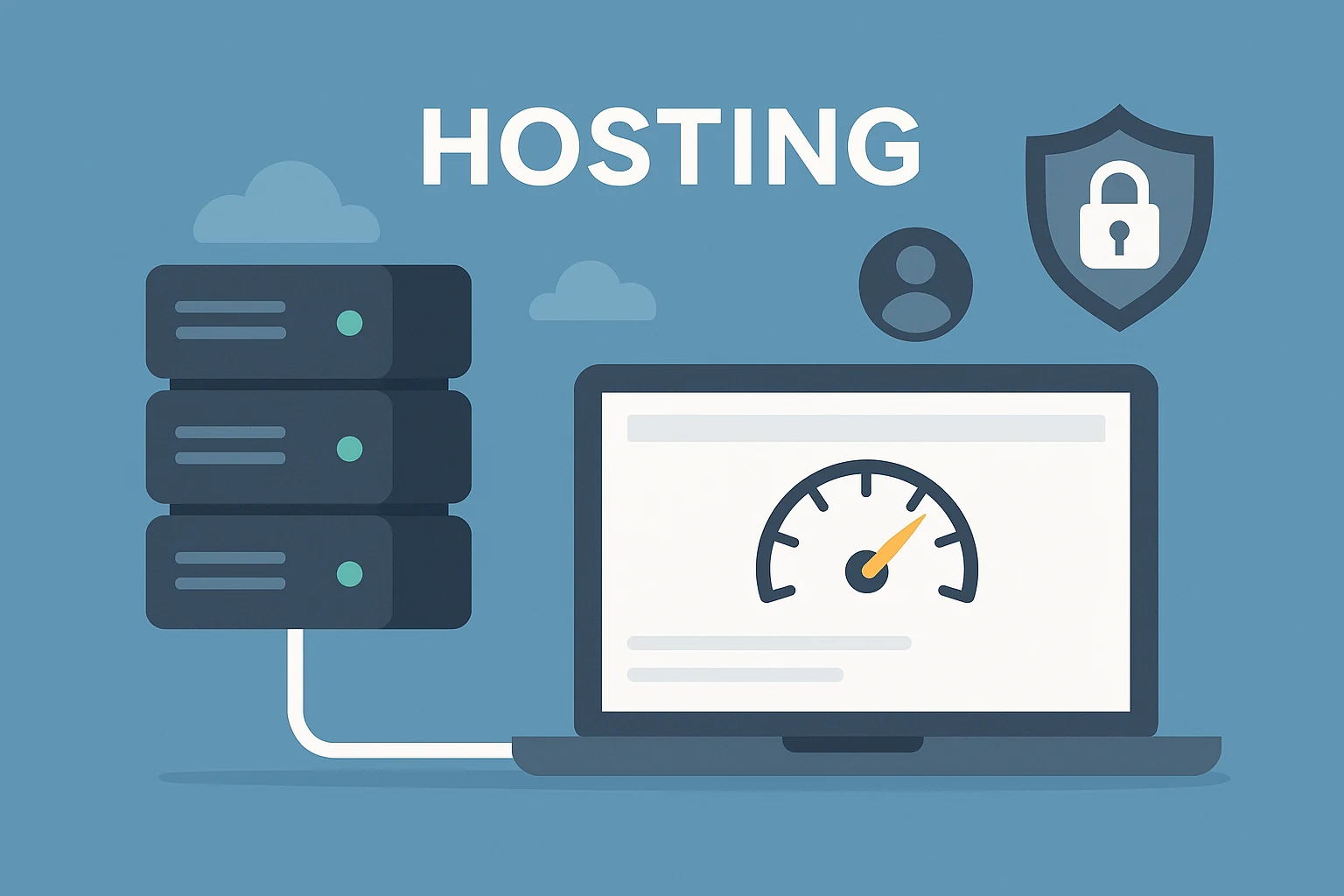Illustratie van veilige en snelle hosting voor ondernemers