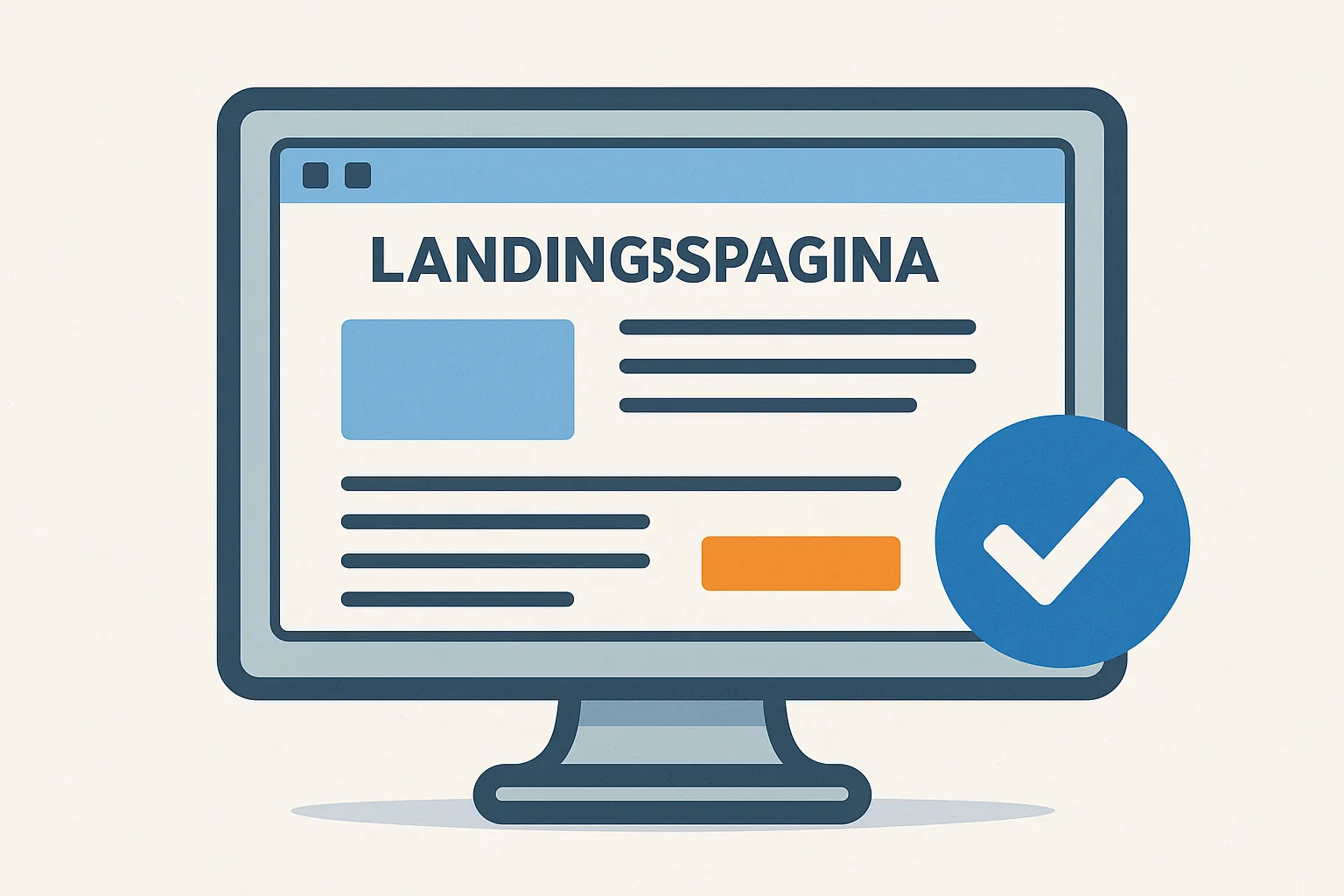 Illustratie van een landingspagina met conversiegerichte elementen zoals een formulier en CTA-knop