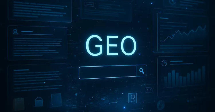 Visualisatie van Generative Engine Optimization (GEO) met uitleg en voorbeeld