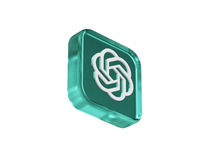 3D-icoon van het ChatGPT-logo dat de AI-assistent en GPT-modellen van OpenAI visualiseert